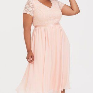 Peach Chiffon Sequin Dress size 20